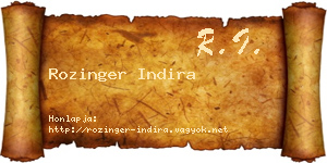 Rozinger Indira névjegykártya
